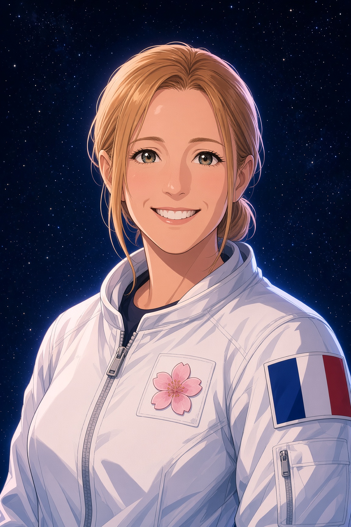 Anime portrait of Sophie Adenot
